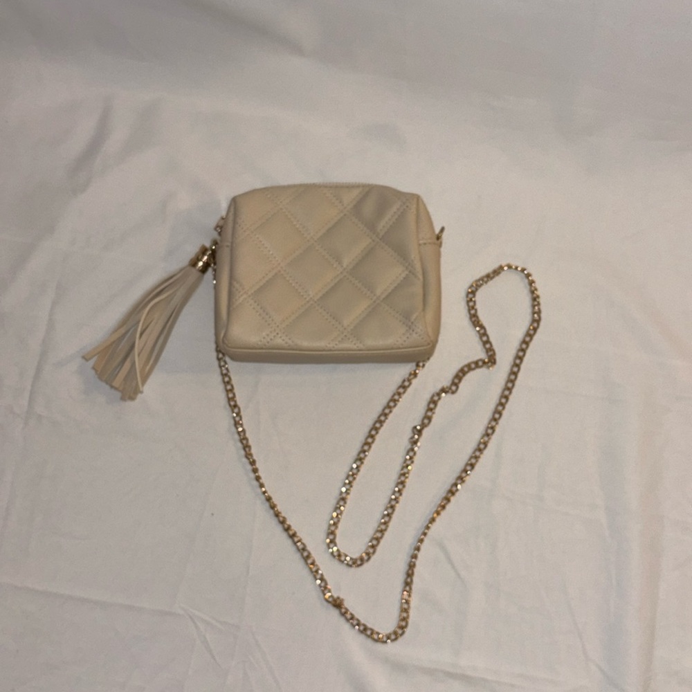 Ivory Quilted Tassel Bag or Clutch Never Used